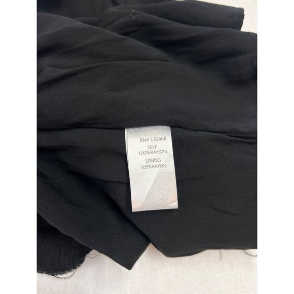 Fate Black Sleeveless Tiered Maxi Dress Lace Crochet Raw Hem Boho - Picture 8 of 13